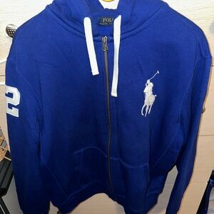 Ralph Lauren Royal Blue Hoodie with White Details